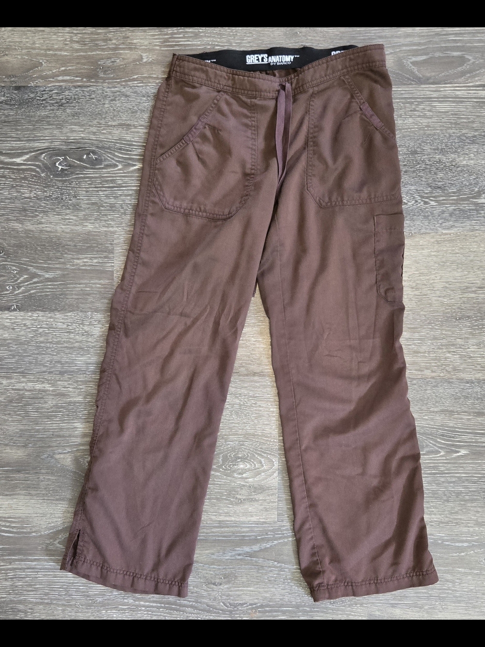 Grey's Anatomy Women's Brown Wide Leg Scrub Pants